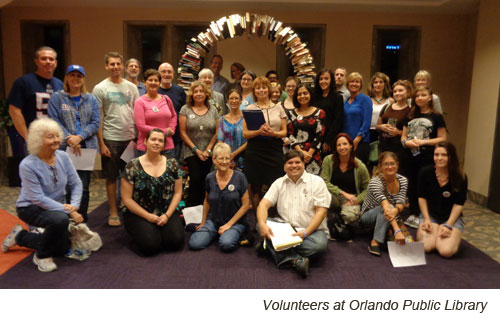 volunteers at Orlando library